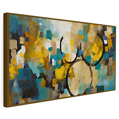 Tableau sur toile abstrait coloré circulaire KWADECO