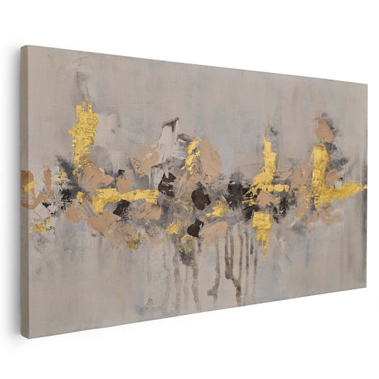 Tableau sur toile d'abstrait dorée
