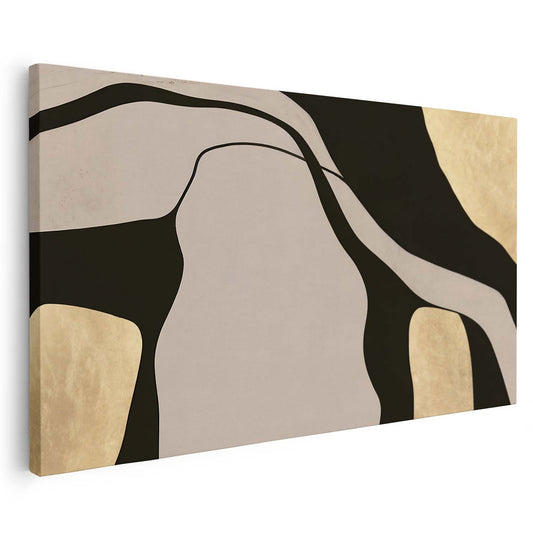 Tableau sur toile abstraite moderne avec des lignes noires