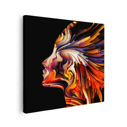 Tableau sur toile silhouette femme colorée KWADECO