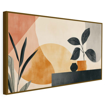 Tableau sur toile d'abstrait baho plante KWADECO