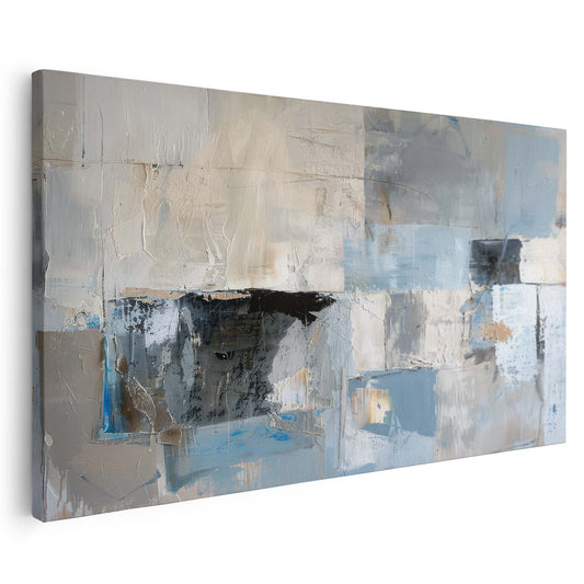 Tableau sur toile abstraite moderne avec des formes bleues