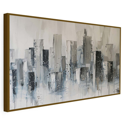 Tableau sur toile d'abstrait bleu Bâtiments KWADECO