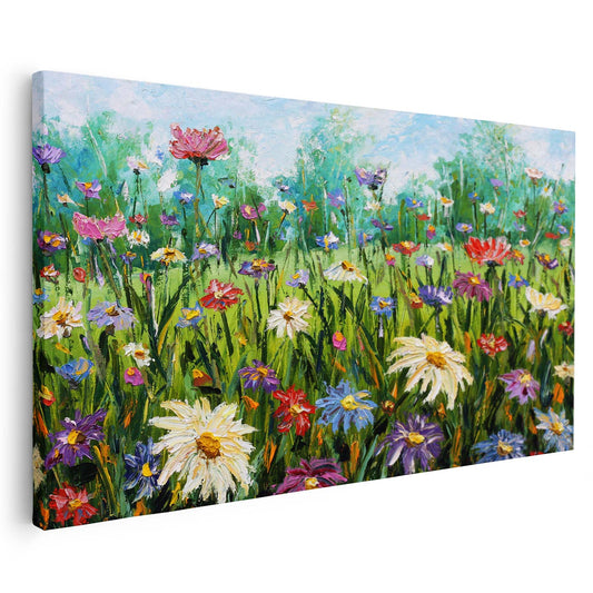 Tableau sur toile de fleurs au printemps colorées KWADECO