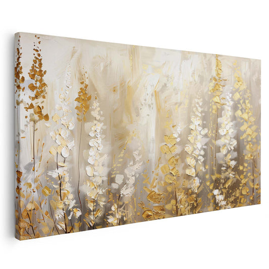 Tableau sur toile moderne des plantes dorées