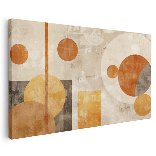 Tableau sur toile d'abstrait moderne des cercles doré