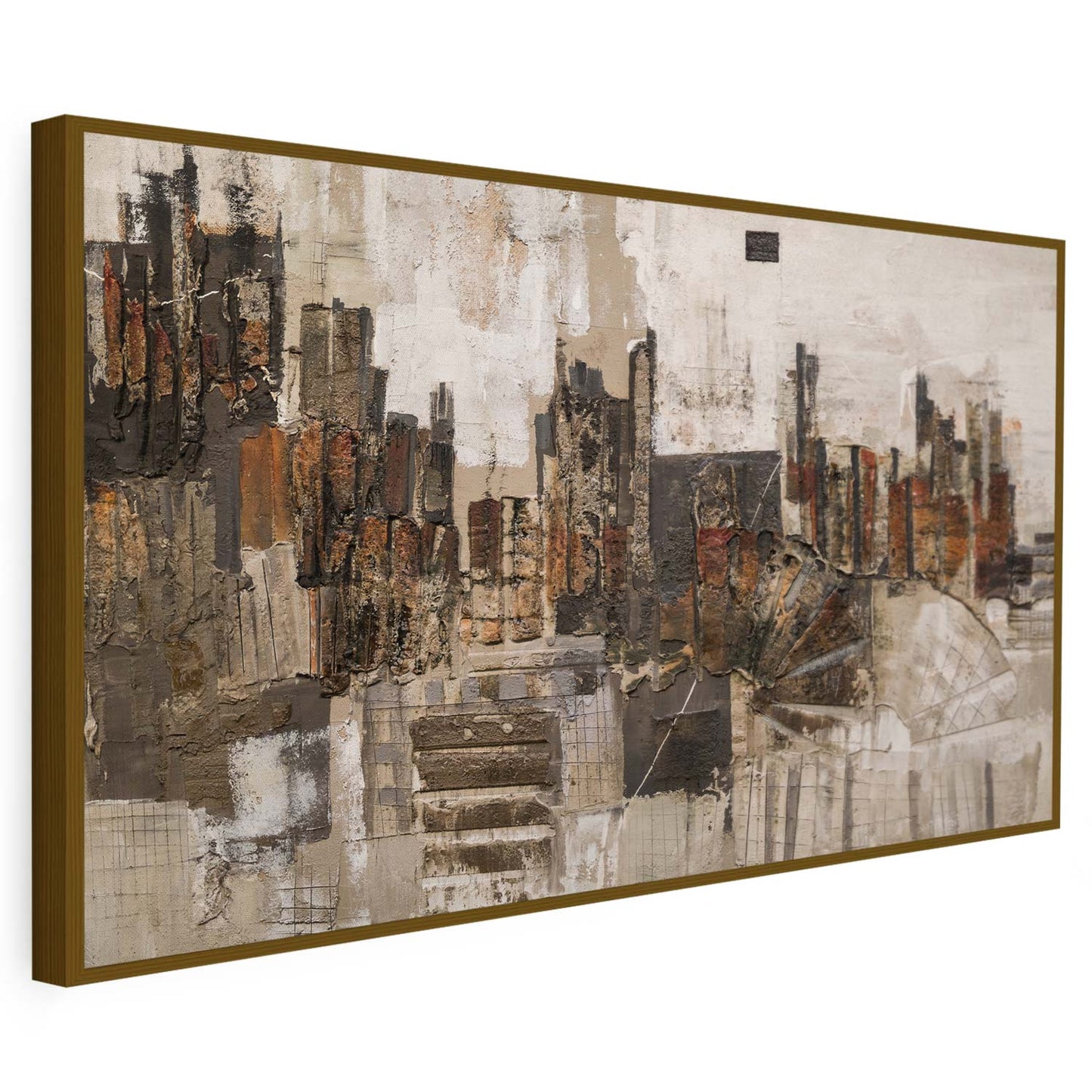Tableau sur toile d'abstrait moderne marron