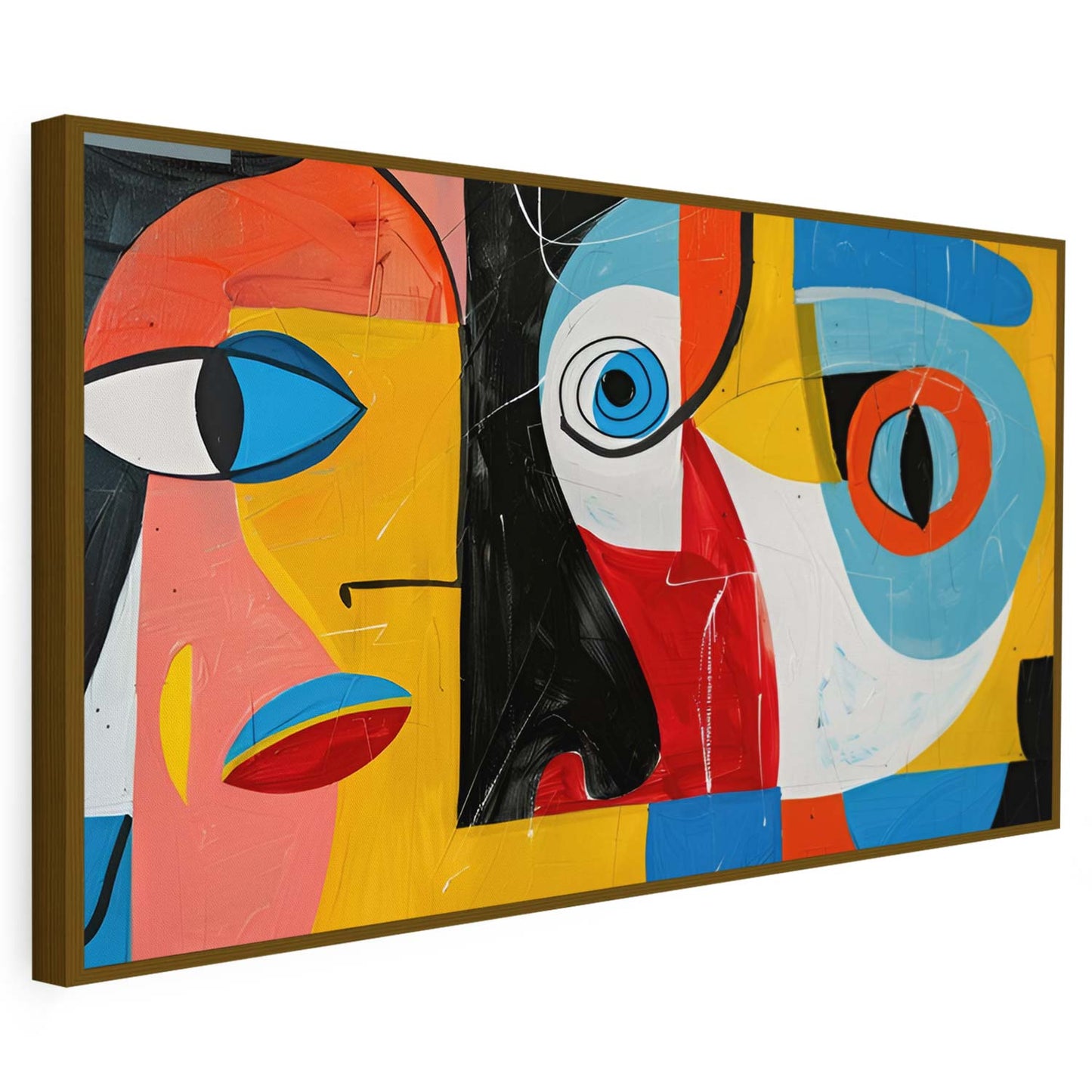 Œuvre moderne colorée de visages humains KWADECO
