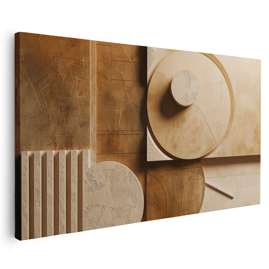 Tableau sur toile image effet 3D marron et beige