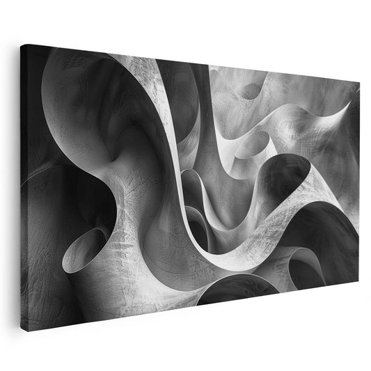 Tableau sur toile d'abstrait 3d noir KWADECO