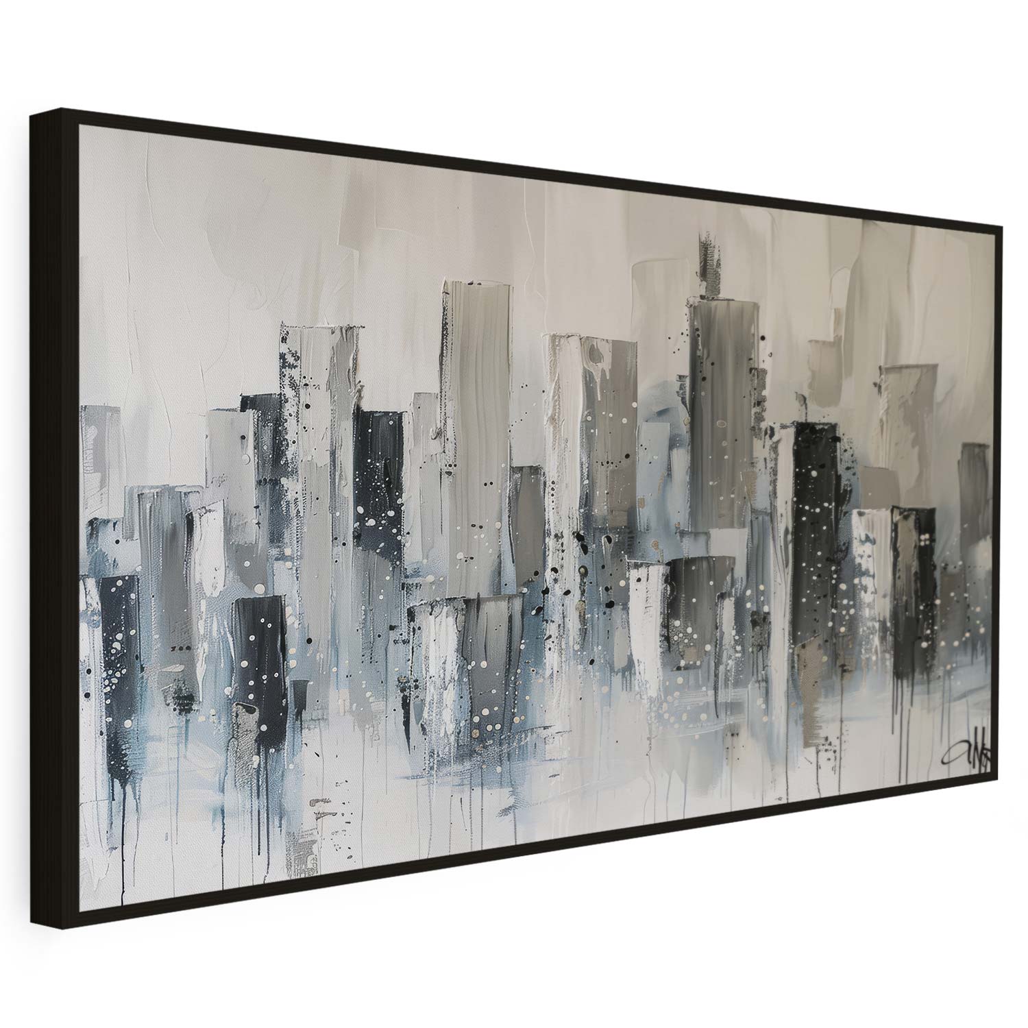 Tableau sur toile d'abstrait bleu Bâtiments KWADECO