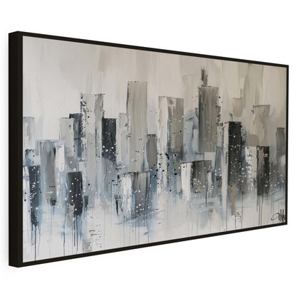 Tableau sur toile d'abstrait bleu Bâtiments KWADECO