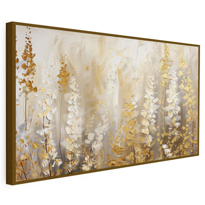 Tableau sur toile moderne des plantes dorées KWADECO