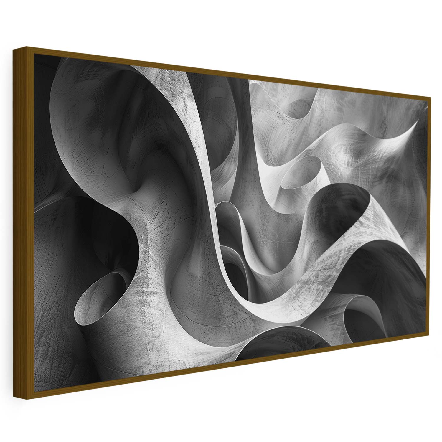 Tableau sur toile d'abstrait 3d noir KWADECO