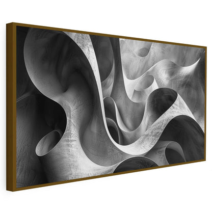Tableau sur toile d'abstrait 3d noir KWADECO