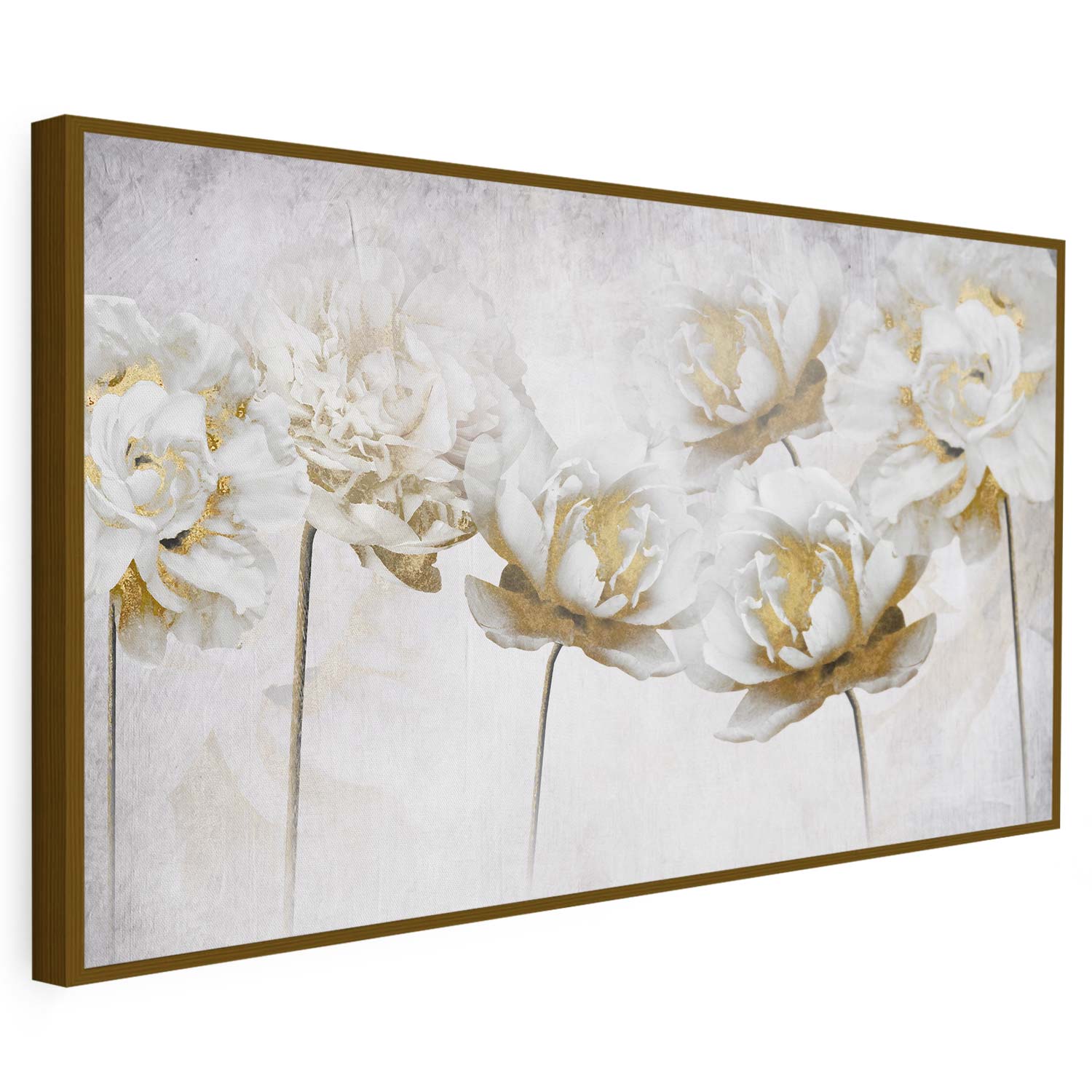 Tableau sur toile d'abstrait moderne de fleur blanche KWADECO