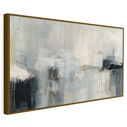 Tableau sur toile d'abstrait noir et gris moderne KWADECO