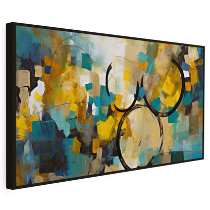 Tableau sur toile abstrait coloré circulaire KWADECO