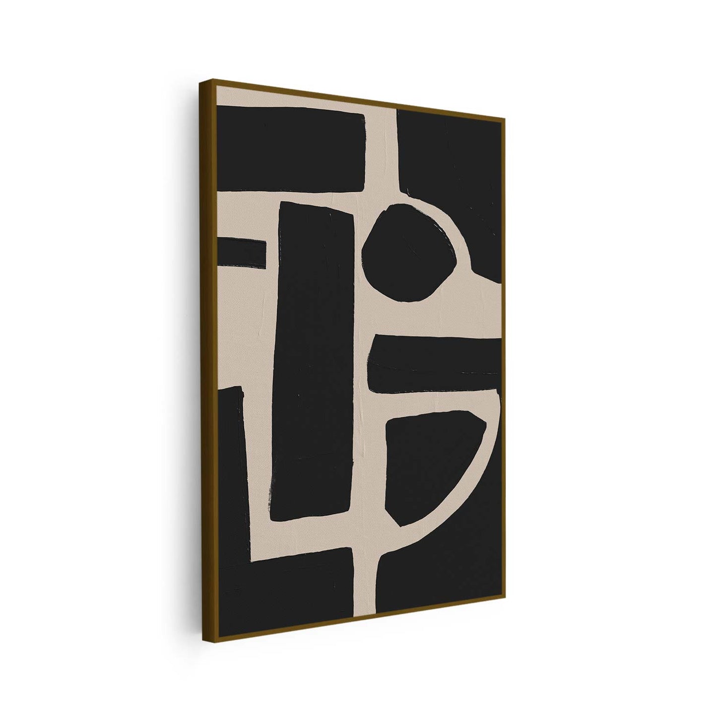 Tableau sur toile vertical noir et beige KWADECO