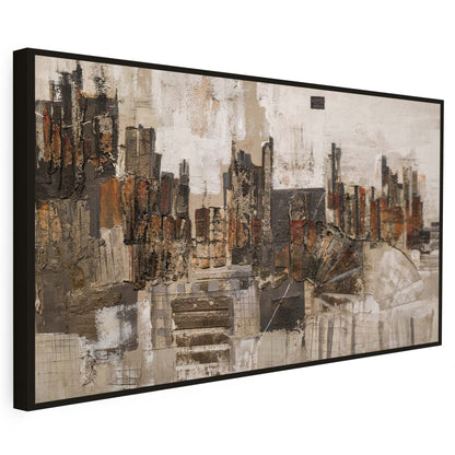 Tableau sur toile d'abstrait moderne marron