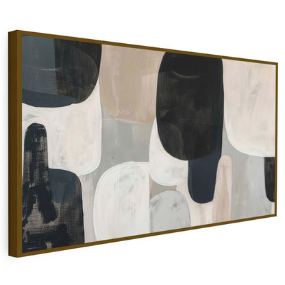 Tableau sur toile moderne noir blanc KWADECO