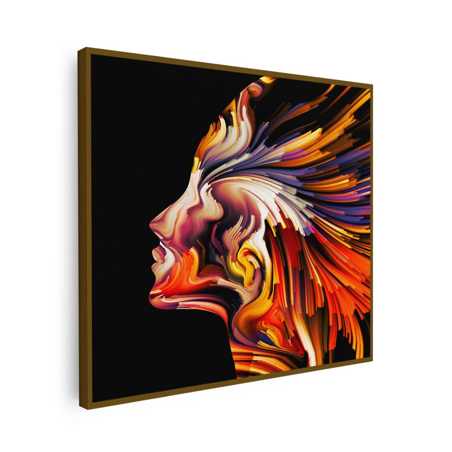 Tableau sur toile silhouette femme colorée KWADECO