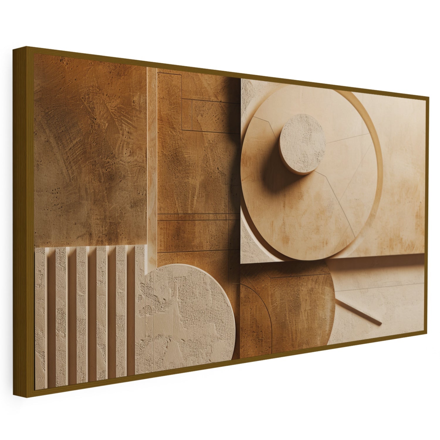 Tableau sur toile image effet 3D marron et beige KWADECO
