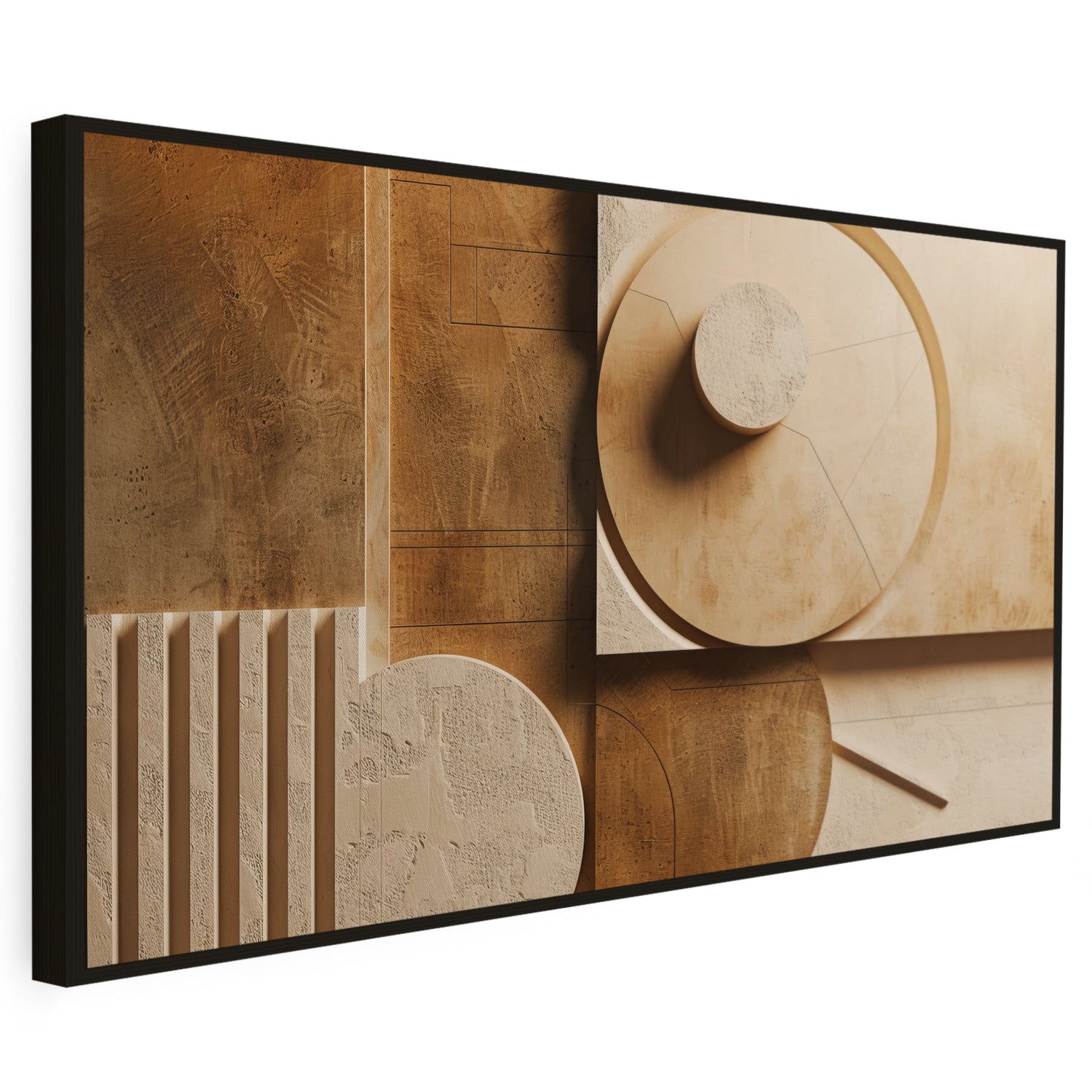 Tableau sur toile image effet 3D marron et beige KWADECO