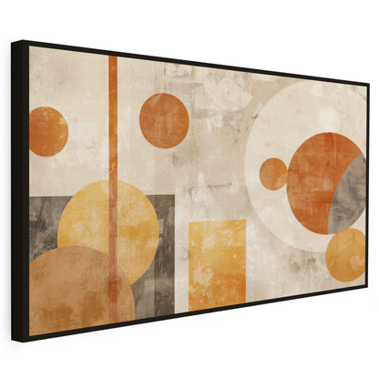 Tableau sur toile d'abstrait moderne des cercles doré KWADECO