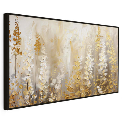 Tableau sur toile moderne des plantes dorées KWADECO