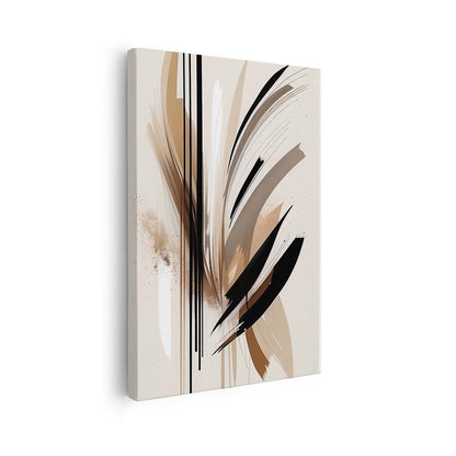 Tableau abstrait sur toile beige KWADECO