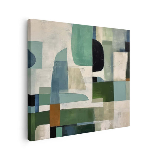 Tableau abstrait aux formes colorées