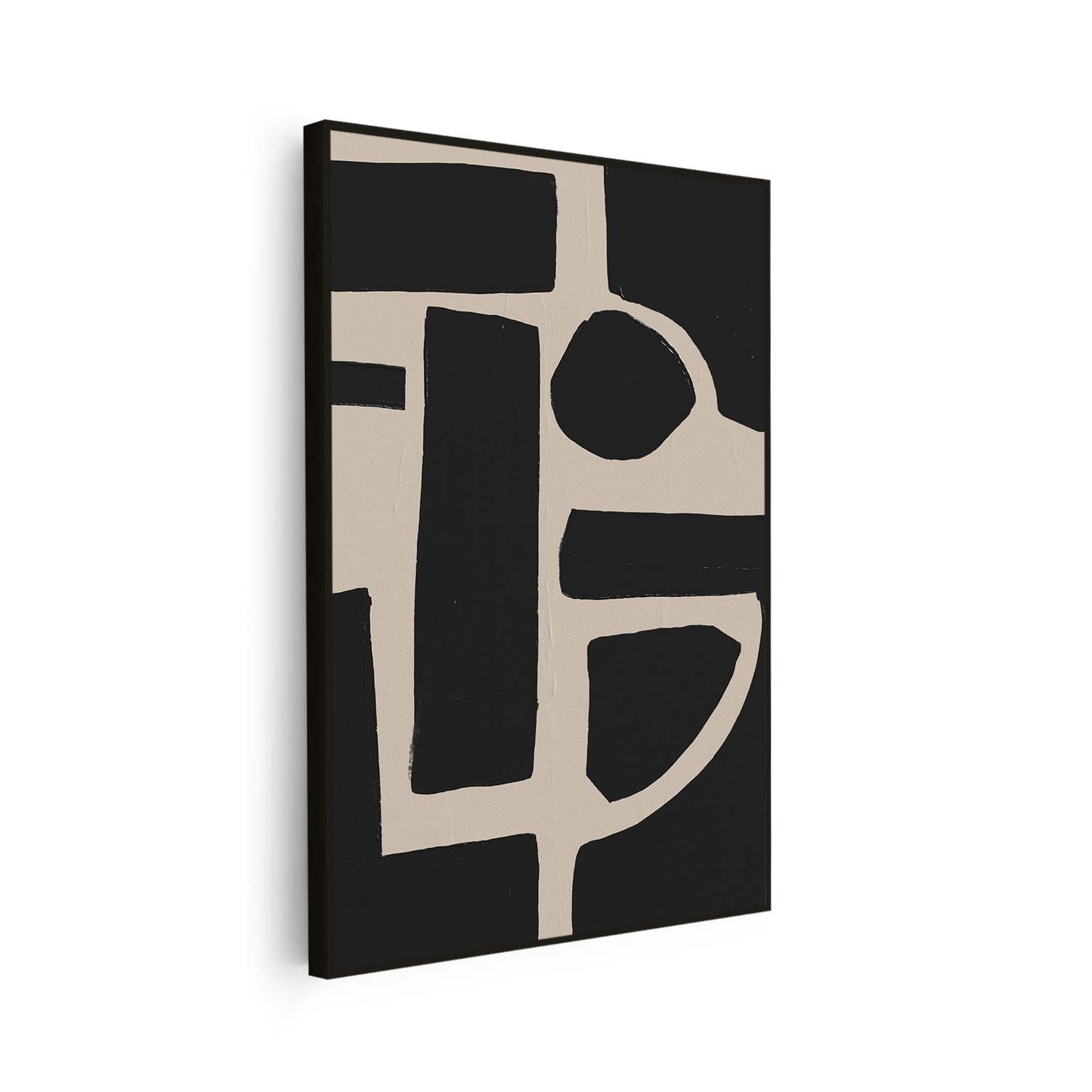 Tableau sur toile vertical noir et beige KWADECO