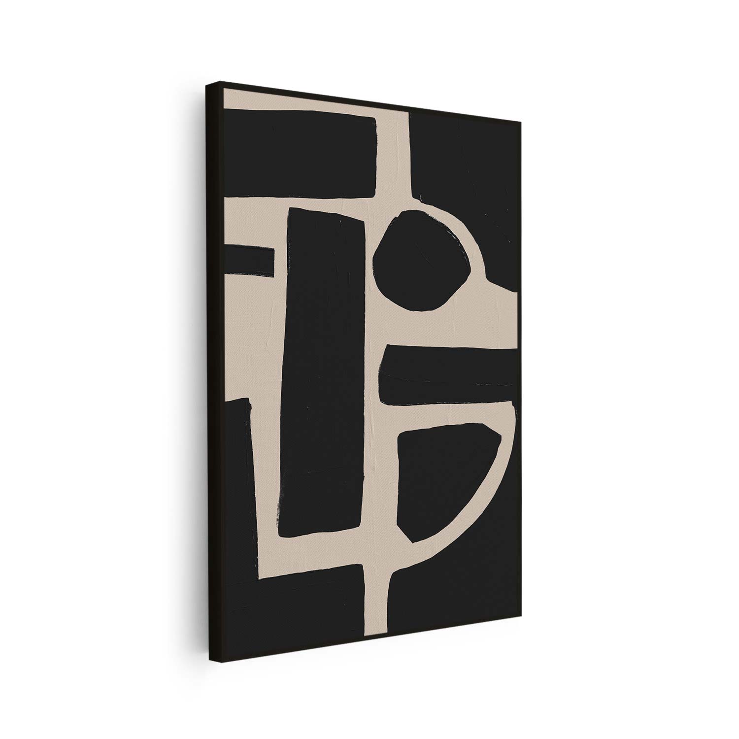 Tableau sur toile vertical noir et beige KWADECO