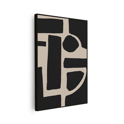 Tableau sur toile vertical noir et beige KWADECO