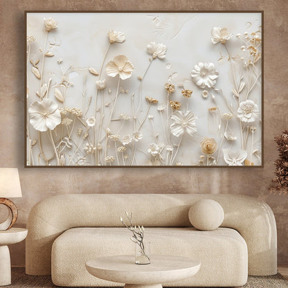 Tableau sur toile de fleurs effet 3D KWADECO