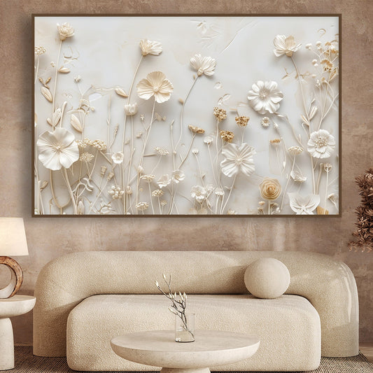 Tableau sur toile de fleurs effet 3D