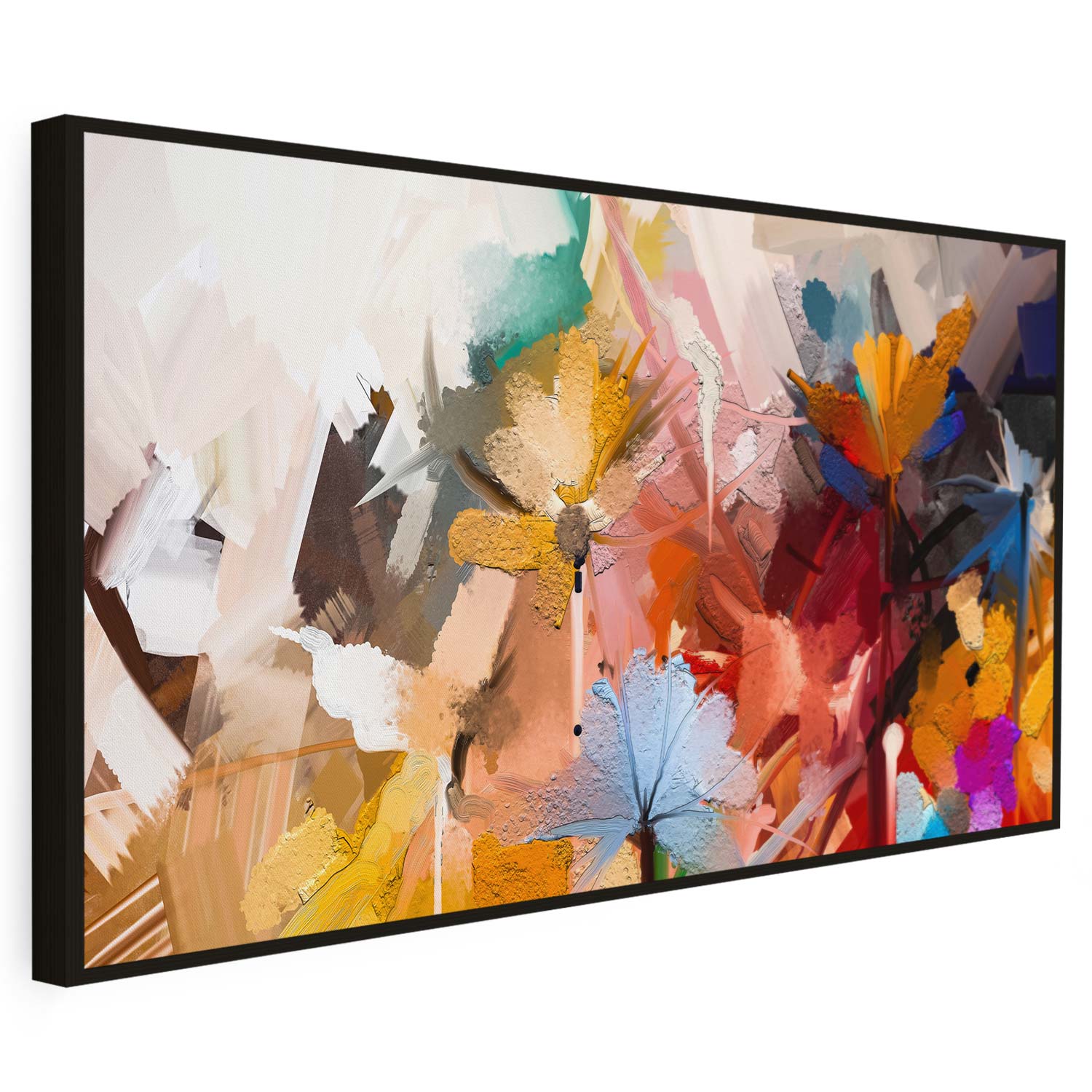 Tableau sur toile abstrait coloré effet peinture art moderne KWADECO