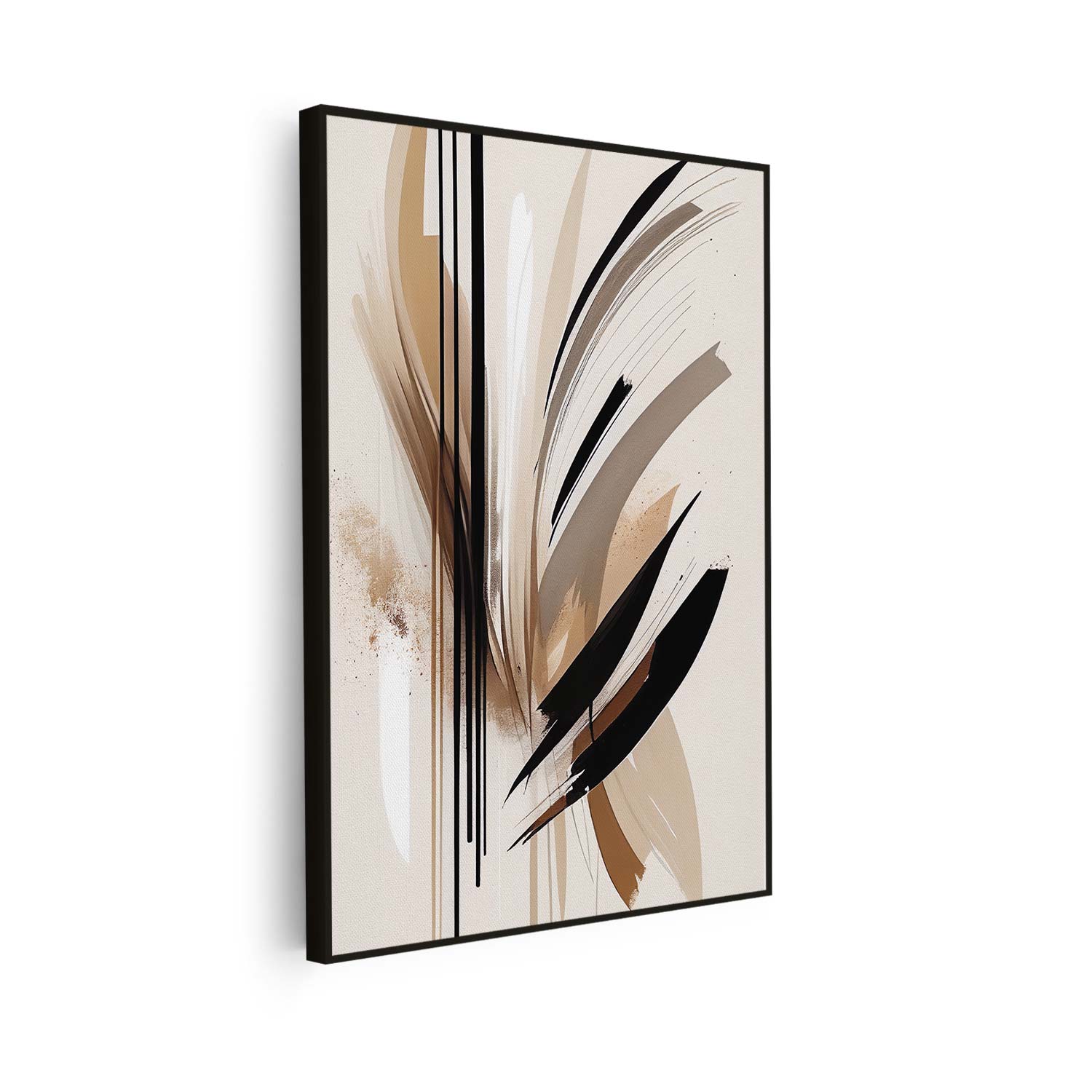 Tableau abstrait sur toile beige KWADECO