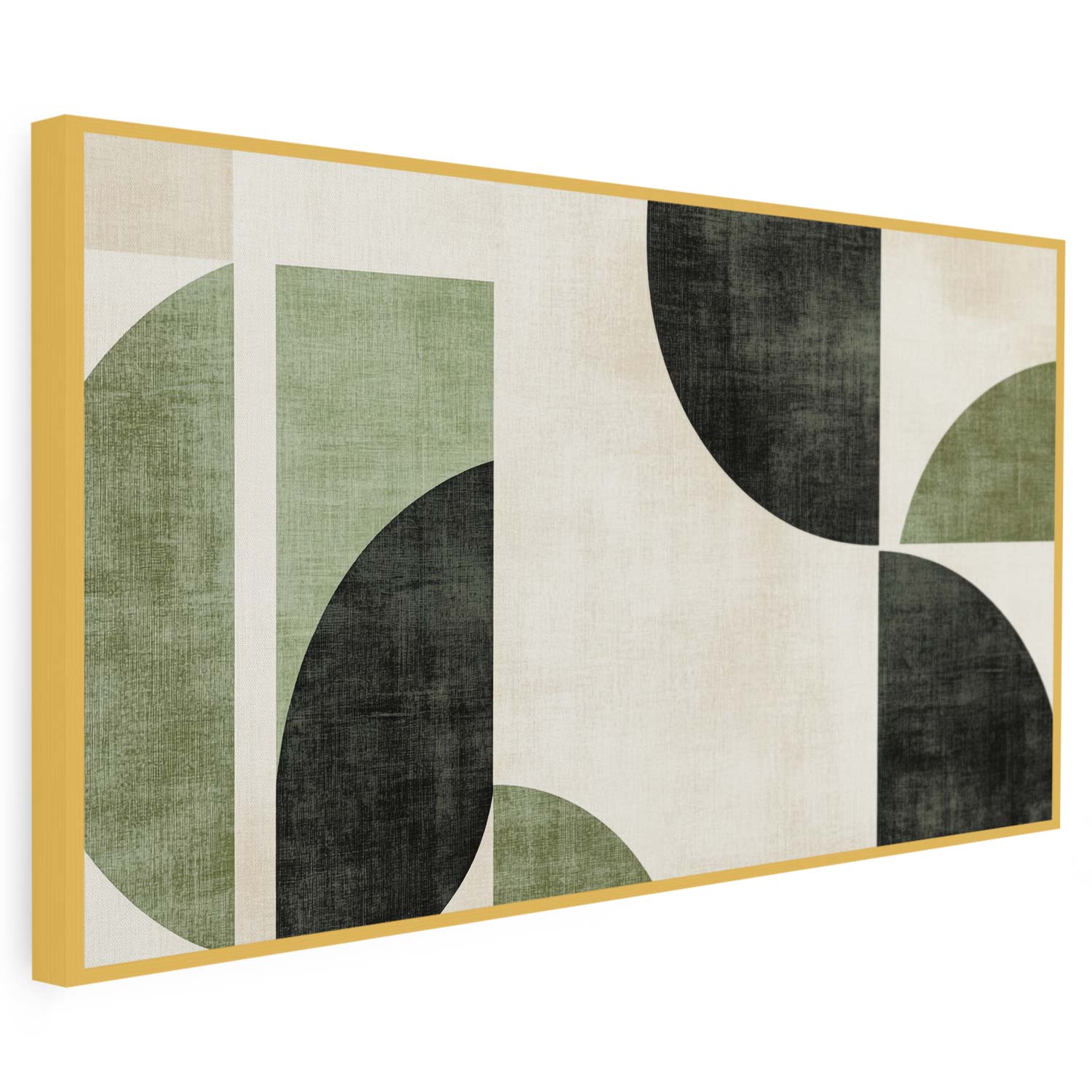 Tableau sur toile d'abstraction baho artistique verte KWADECO