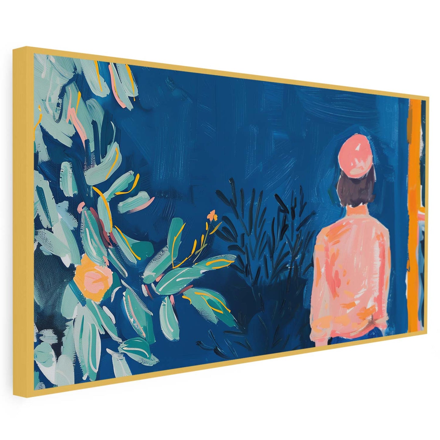 Tableau sur toile d'une femme en pleine nature KWADECO