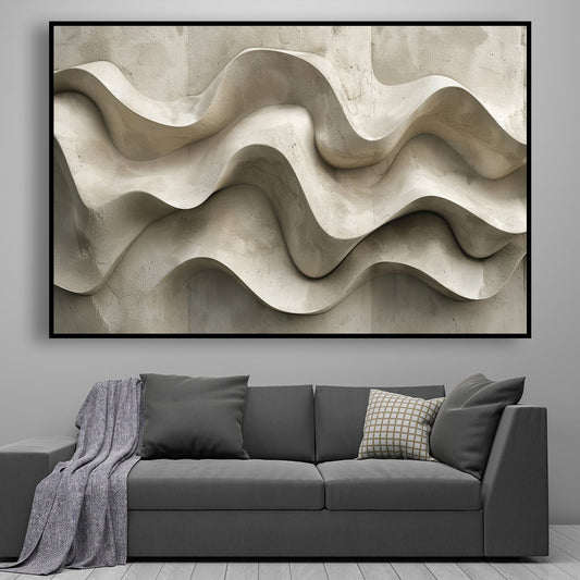 Tableau sur toile représentant une vague rocheuse effet 3D