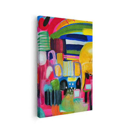 Tableau vertical sur toile avec une illustration artistique