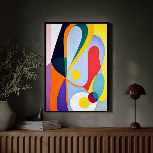 Tableau vertical sur toile art moderne en couleurs