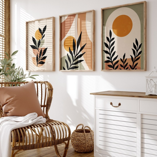 Trio de sous-verres – Motifs bohèmes inspirés par la nature
