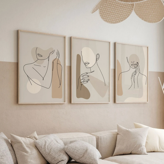 Trio de sous-verres line art silhouette femme