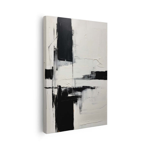 Tableau abstrait en noir et blanc