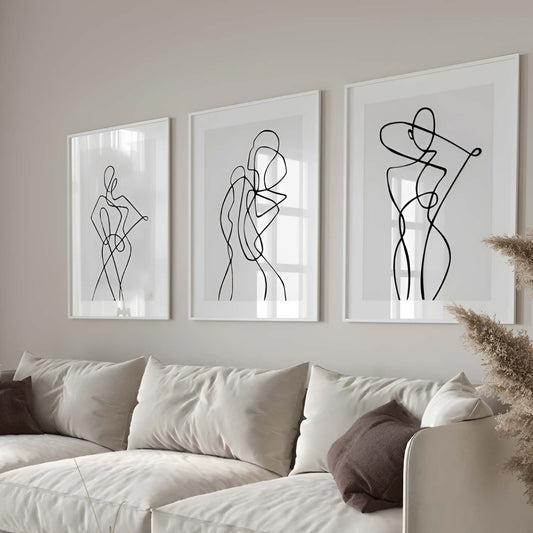 Poster sous verre, silhouette de femme