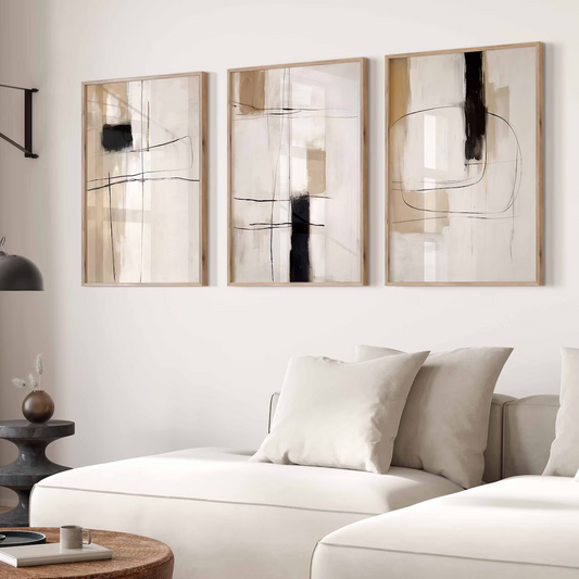 Poster sous verre, art abstrait minimaliste