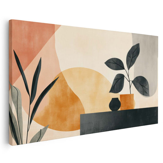 Tableau sur toile d'abstrait baho plante
